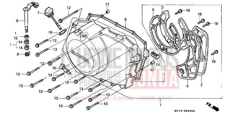 RIGHT CRANKCASE COVER for Africa Twin 750 FROLIDA BLUE (PB182G) from 1991
